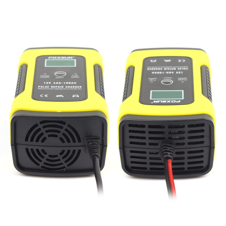 12V 6A Intelligent Universal Battery Charger for Car Motorcycle, Length: 55cm, UK Plug(Yellow) - Battery Charger by FOXSUR | Online Shopping South Africa | PMC Jewellery | Buy Now Pay Later Mobicred