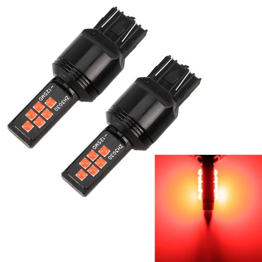 2 PCS 7443 DC9-16V / 3.5W Car Auto Brake Lights 12LEDs SMD-ZH3030 Lamps, with Constant Current(Red Light) - Brake Lights by PMC Jewellery | Online Shopping South Africa | PMC Jewellery | Buy Now Pay Later Mobicred