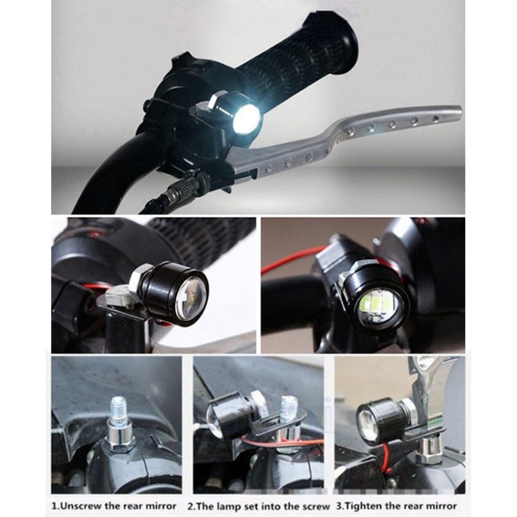 2 PCS 12V 3W  Blue Light Eagle Eyes LED Strobe Light For Motorcycle ，Wire Length: 90cm - Eagle Eye Lights by PMC Jewellery | Online Shopping South Africa | PMC Jewellery