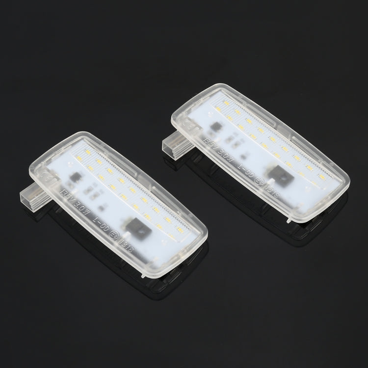 2 PCS Car DC12V / 1.5W / 6000K / 100LM LED Vanity Mirror Lamp Makeup Mirror Light with 18 SMD-3014 Lamps for BMW E93, White Light - free shipping - PMC TechLife - Order now!