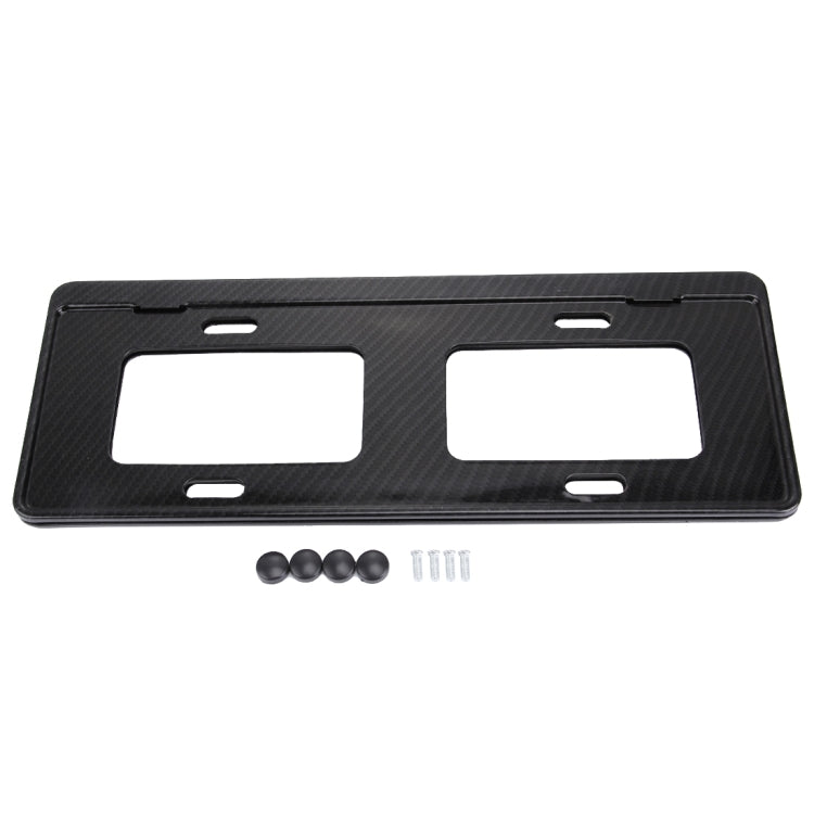 2 PCS Car License Plate Carbon Fiber Bracket Frame Holder Stand Mount(Black) - License Plate Covers & Frames by PMC Jewellery | Online Shopping South Africa | PMC Jewellery | Buy Now Pay Later Mobicred