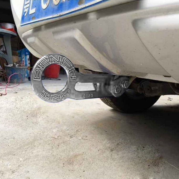 Benen Aluminum Alloy Rear Tow Towing Hook Trailer Ring for Universal Car Auto with Two Screw Holes(Silver) - Towing Bars by PMC Jewellery | Online Shopping South Africa | PMC Jewellery | Buy Now Pay Later Mobicred