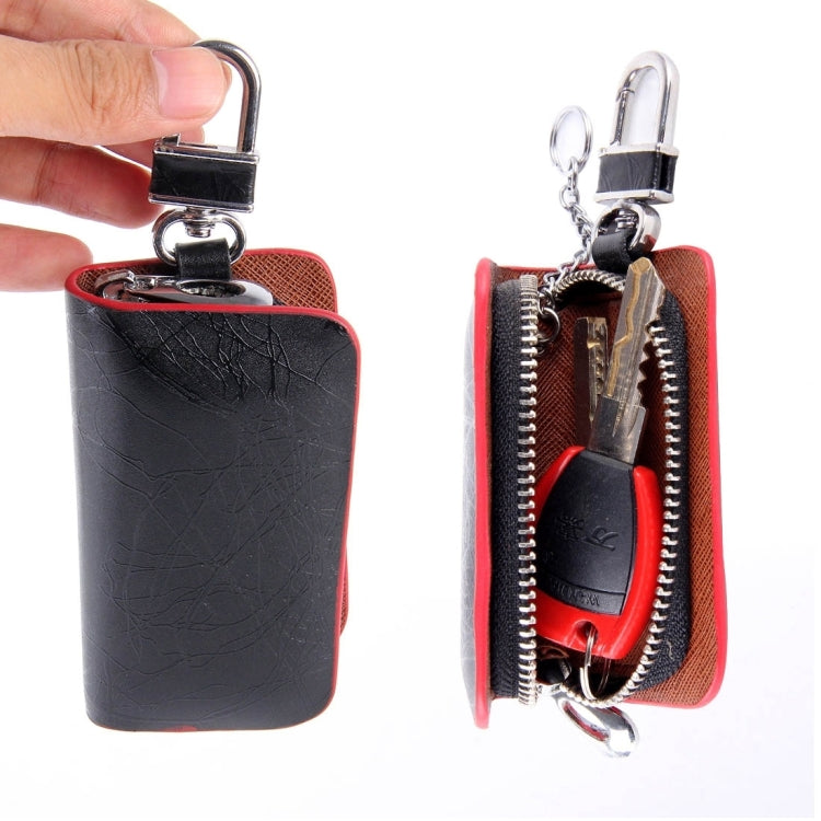 Universal Leather Roots Texture Waist Hanging Zipper Wallets Key Holder Bag (No Include Key)(Red) - Car Key Cases by PMC Jewellery | Online Shopping South Africa | PMC Jewellery | Buy Now Pay Later Mobicred