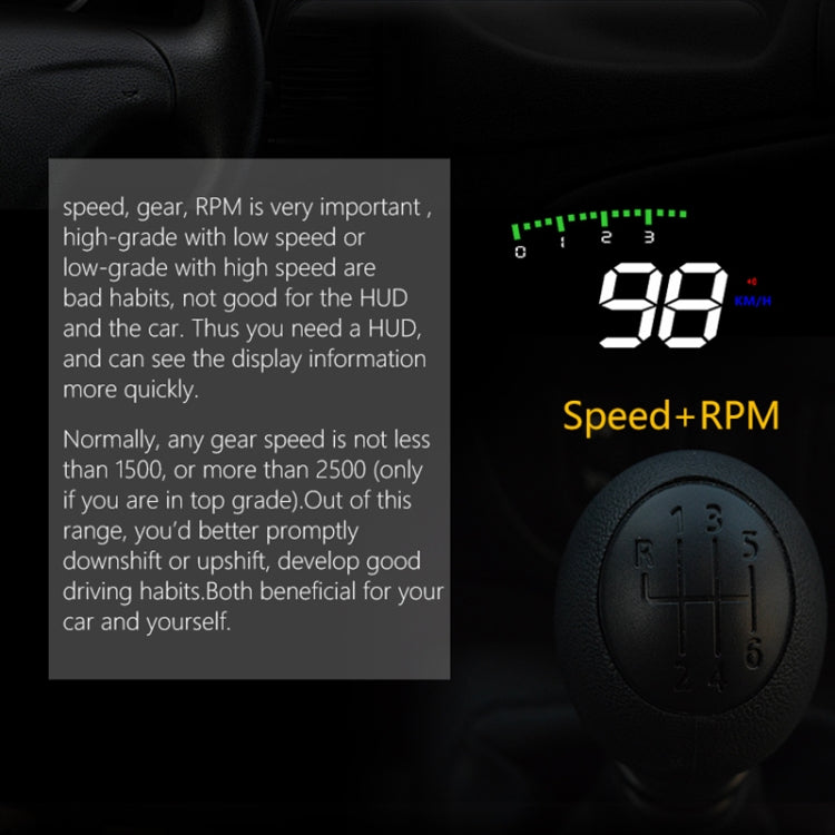 A900 OBD2 3.5 inch Vehicle-mounted Head Up Display Security System, Support Car Speed / Engine Revolving Speed Display / Water Temperature / Voltage / Driving Mileage - Head Up Display System by PMC TechLife | Online Shopping South Africa | PMC TechLife | Buy Now Pay Later Mobicred