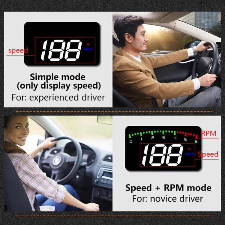 A900 OBD2 3.5 inch Vehicle-mounted Head Up Display Security System, Support Car Speed / Engine Revolving Speed Display / Water Temperature / Voltage / Driving Mileage - Head Up Display System by PMC TechLife | Online Shopping South Africa | PMC TechLife | Buy Now Pay Later Mobicred
