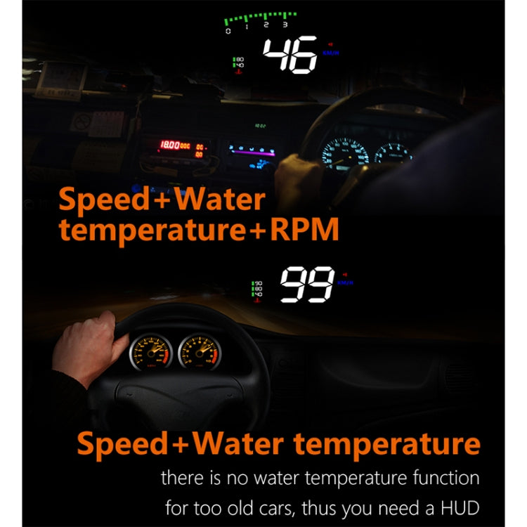 A900 OBD2 3.5 inch Vehicle-mounted Head Up Display Security System, Support Car Speed / Engine Revolving Speed Display / Water Temperature / Voltage / Driving Mileage - Head Up Display System by PMC TechLife | Online Shopping South Africa | PMC TechLife | Buy Now Pay Later Mobicred