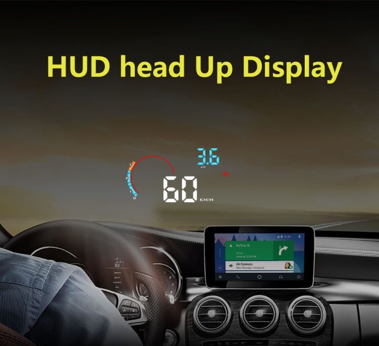 D2500 OBD2+GPS 4 inch Vehicle-mounted Head Up Display Security System, Support Car Speed / Engine Revolving Speed Display / Water Temperature / Battery Voltage / Running Speed & Direction & Distance - Head Up Display System by PMC Jewellery | Online Shopping South Africa | PMC Jewellery | Buy Now Pay Later Mobicred