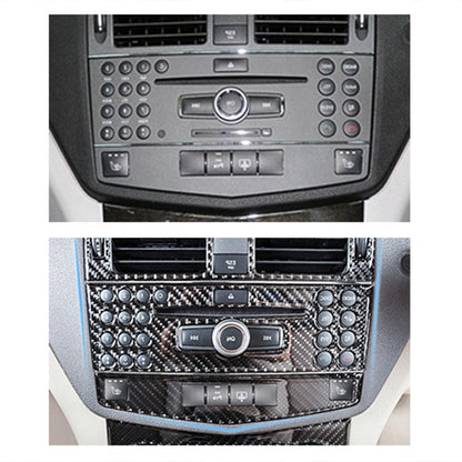 2 PCS Car CD Adjustment Frame Carbon Fiber Decorative Sticker for Mercedes-Benz W204, Right Driving - Car Interior Mouldings by PMC Jewellery | Online Shopping South Africa | PMC Jewellery | Buy Now Pay Later Mobicred