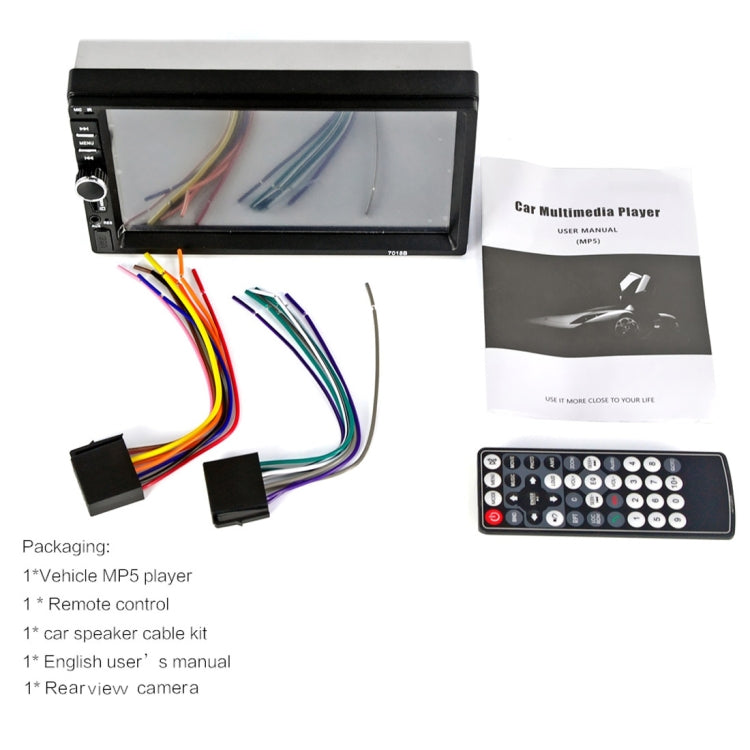 7018B 7.0 inch HD Touch Screen Dual DIN Car Radio Bluetooth Stereo MP3 / MP4 / MP5 Player with Remote Control, with Rearview Camera, 6800 Module, Support  FM / TF Card / USB Flash Disk - Car MP3 & MP4 & MP5 by PMC TechLife | Online Shopping South Africa | PMC TechLife | Buy Now Pay Later Mobicred