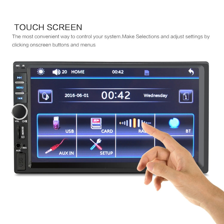 7018B 7.0 inch HD Touch Screen Dual DIN Car Radio Bluetooth Stereo MP3 / MP4 / MP5 Player with Remote Control, with Rearview Camera, 6800 Module, Support  FM / TF Card / USB Flash Disk - Car MP3 & MP4 & MP5 by PMC TechLife | Online Shopping South Africa | PMC TechLife | Buy Now Pay Later Mobicred