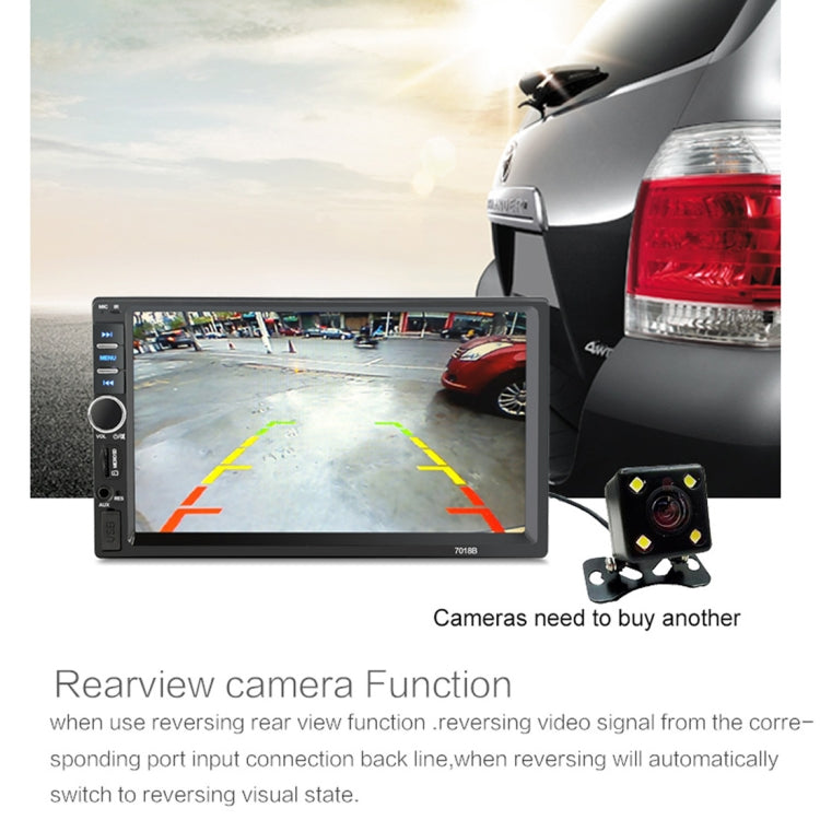 7018B 7.0 inch HD Touch Screen Dual DIN Car Radio Bluetooth Stereo MP3 / MP4 / MP5 Player with Remote Control, with Rearview Camera, 6800 Module, Support  FM / TF Card / USB Flash Disk - Car MP3 & MP4 & MP5 by PMC TechLife | Online Shopping South Africa | PMC TechLife | Buy Now Pay Later Mobicred