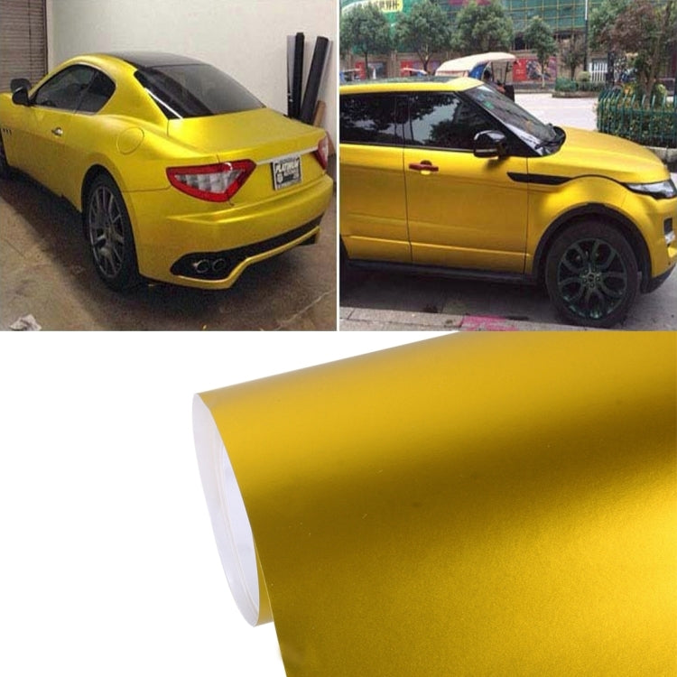 7.5m x 0.5m Ice Blue Metallic Matte Icy Ice Car Decal Wrap Auto Wrapping Vehicle Sticker Motorcycle Sheet Tint Vinyl Air Bubble(Gold) - Auto Film by PMC Jewellery | Online Shopping South Africa | PMC Jewellery | Buy Now Pay Later Mobicred