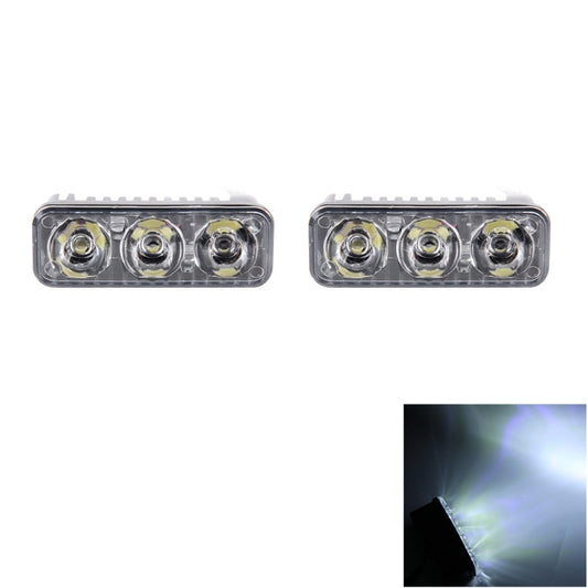 2 PCS DC 12V 6W 400 LM 6000K Tri Circular Car DRL Daytime Running White Lights Lamp, Cable Length: 50cm - Running Lights by PMC Jewellery | Online Shopping South Africa | PMC Jewellery | Buy Now Pay Later Mobicred