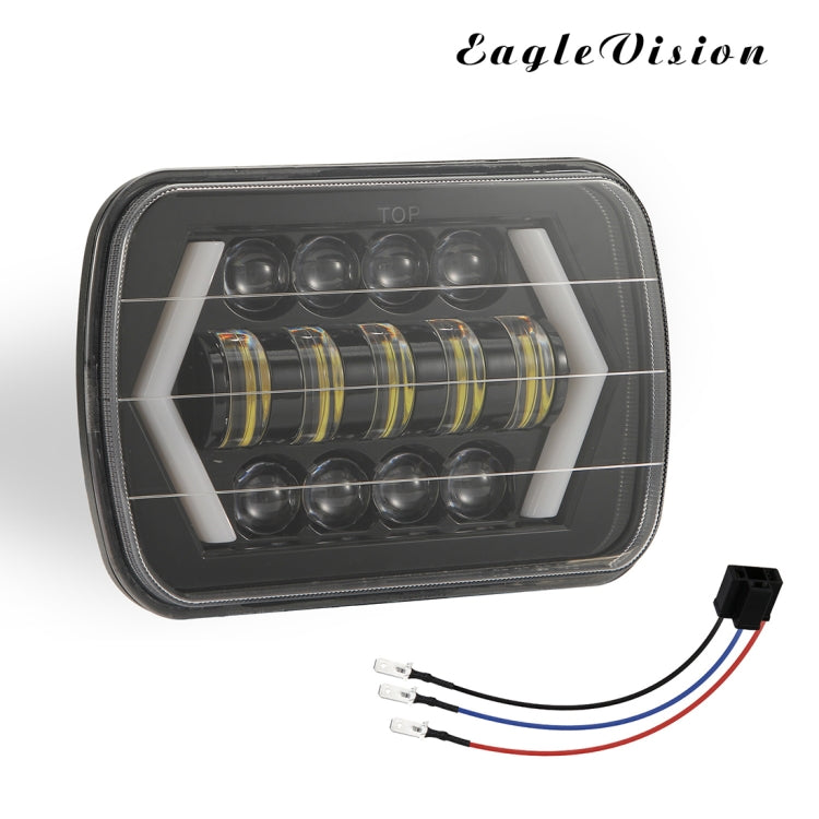 7 inch H4 DC 9V-30V 3000LM 6000K 30W IP67 8LED Lamp Beads Car Square Shape LED Headlight Lamps for Jeep Wrangler - Work Lights by PMC TechLife | Online Shopping South Africa | PMC TechLife | Buy Now Pay Later Mobicred