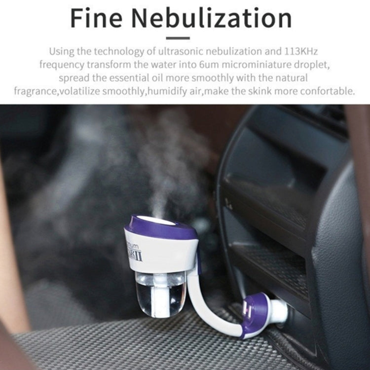 Nanum II 50mL Rotation Aromatherapy Air Purifier Humidifier with 2 USB Charger Ports for DC 12V Car Auto(Blue) - Air Purifier by PMC Jewellery | Online Shopping South Africa | PMC Jewellery | Buy Now Pay Later Mobicred