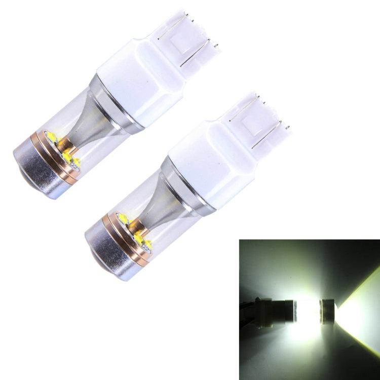 2 PCS T20/7443 350 LM 6000K Dual Wires 30W White Light 6 LED CREE Canbus Car Brake Light Bulb, DC 12V - Brake Lights by PMC Jewellery | Online Shopping South Africa | PMC Jewellery | Buy Now Pay Later Mobicred