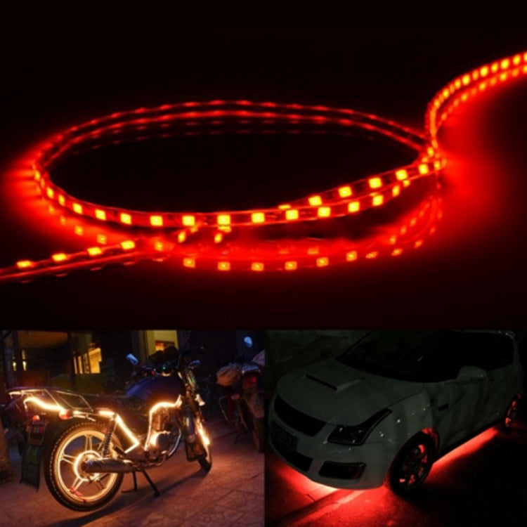 5 PCS Flow Style 45 LED 3528 SMD Waterproof Flexible Car Strip Light for Car Decoration, DC 12V, Length: 90cm(Red Light) - Decorative Lights by PMC Jewellery | Online Shopping South Africa | PMC Jewellery | Buy Now Pay Later Mobicred