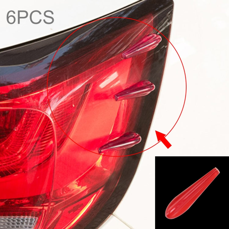 6 PCS Universal Resin Rear Spoiler Car Auto Rear Spoiler Exterior Rear Spoiler Kit Car Crash Strip Spoiler Routed Board Mute Rectifier Noise Reduction Spoiler(Red) - Decorative Sticker by PMC Jewellery | Online Shopping South Africa | PMC Jewellery