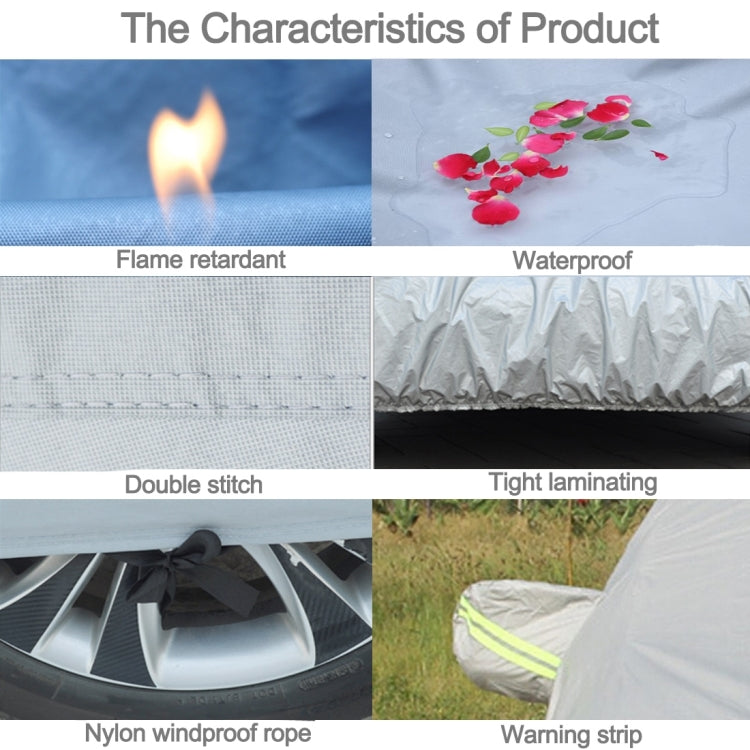 Oxford Cloth Anti-Dust Waterproof Sunproof Flame Retardant Breathable Indoor Outdoor Full Car Cover Sun UV Snow Dust Resistant Protection SUV Car Cover with Warning Strips, Fits Cars up to 5.1m(199 inch) in Length - PE Material by PMC TechLife | Online Shopping South Africa | PMC TechLife | Buy Now Pay Later Mobicred