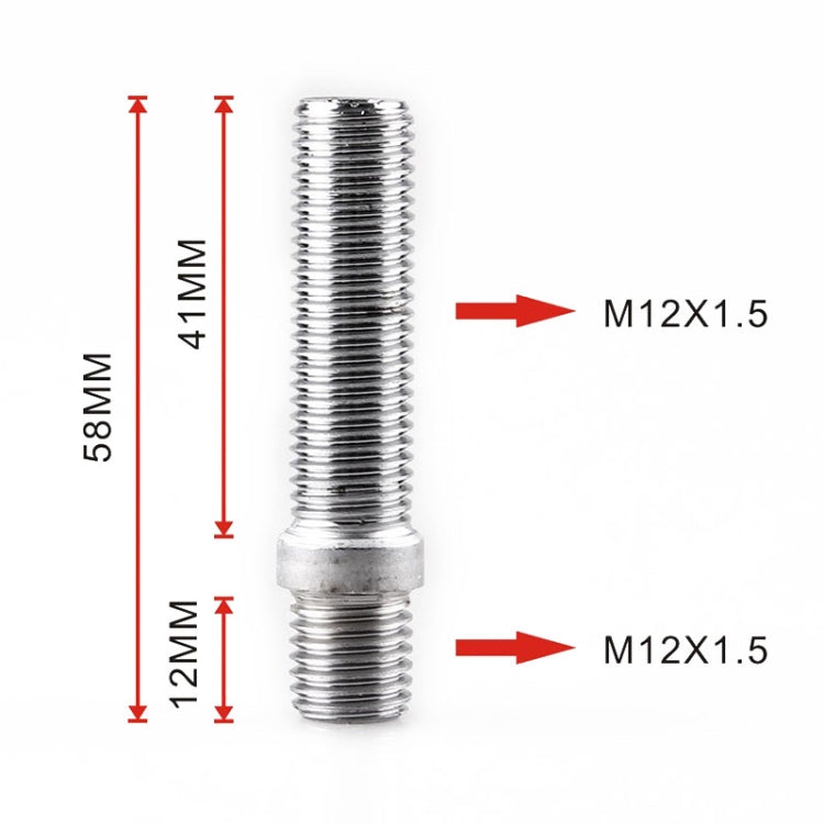 20 PCS 5.8cm Universal Car Modification Extended Wheels Stud Conversion M12x1.5 to M12x1.5 Screw Adapter LN032 LN033 LN044 - Nuts & Bolts by PMC Jewellery | Online Shopping South Africa | PMC Jewellery