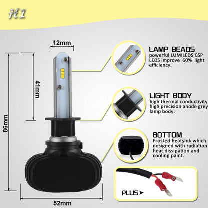 2 PCS H1 IP65 Waterproof White Light 6 CSP LED Car Headlight Bulb,  9-36V / 18W, 6000K / 2000LM - LED Headlamps by PMC Jewellery | Online Shopping South Africa | PMC Jewellery | Buy Now Pay Later Mobicred