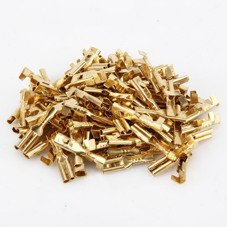 100 PCS 2.8mm Speaker Cable Spade Plug Connector Gold Plated Copper Speaker Cable Terminal - Booster Cable & Clip by PMC Jewellery | Online Shopping South Africa | PMC Jewellery