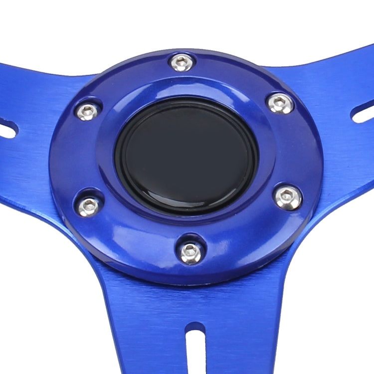 35cm PU Racing Sport Hand Wheel Car Modified Steering Wheel(Blue) - Steering Wheel Accessories by PMC Jewellery | Online Shopping South Africa | PMC Jewellery | Buy Now Pay Later Mobicred