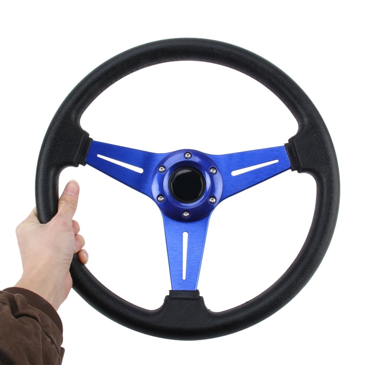 35cm PU Racing Sport Hand Wheel Car Modified Steering Wheel(Blue) - Steering Wheel Accessories by PMC Jewellery | Online Shopping South Africa | PMC Jewellery | Buy Now Pay Later Mobicred