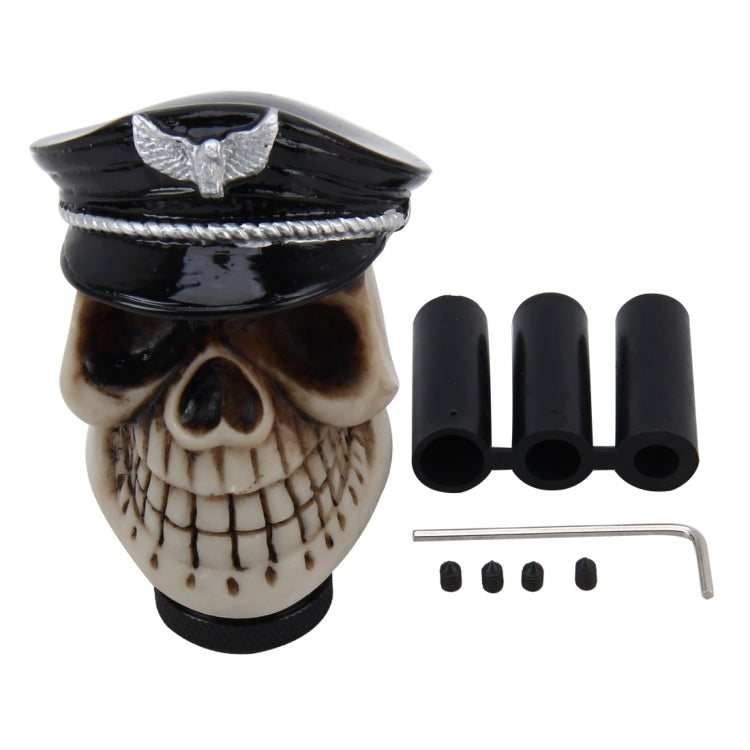 Universal Skull with A Hat Shape Car Gear Shift Knob Modified Car Gear Shift Knob Auto Transmission Shift Lever Knob Resin Gear Knobs - Shift Knob by PMC Jewellery | Online Shopping South Africa | PMC Jewellery | Buy Now Pay Later Mobicred