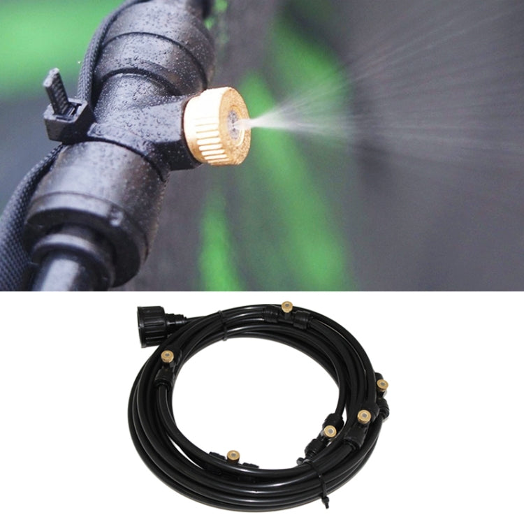 Outdoor Lawn Garden PE Mist Watering Line Misting Cooling System with 6 x Mist Nozzles, Length: 6m (Black) - Watering & Irrigation by PMc TechLife | Online Shopping South Africa | PMc TechLife | Buy Now Pay Later Mobicred