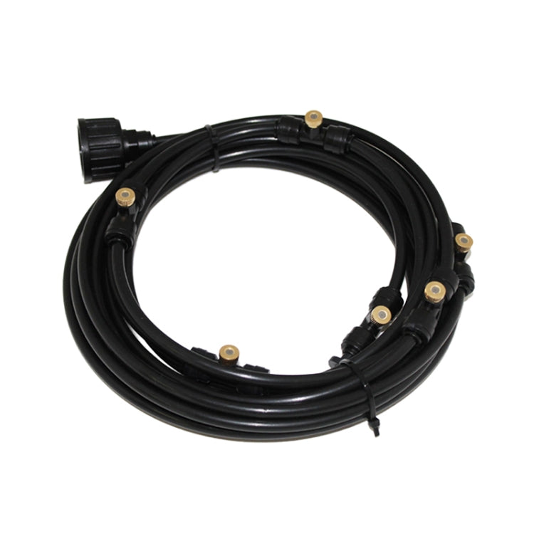 Outdoor Lawn Garden PE Mist Watering Line Misting Cooling System with 6 x Mist Nozzles, Length: 6m (Black) - Watering & Irrigation by PMc TechLife | Online Shopping South Africa | PMc TechLife | Buy Now Pay Later Mobicred