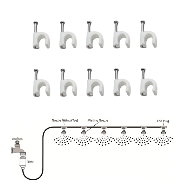 Outdoor Lawn Garden PE Hose Mist Watering Line Misting Cooling System with 16 x Mist Nozzles, Length: 12m (White) - Watering & Irrigation by PMc TechLife | Online Shopping South Africa | PMc TechLife | Buy Now Pay Later Mobicred
