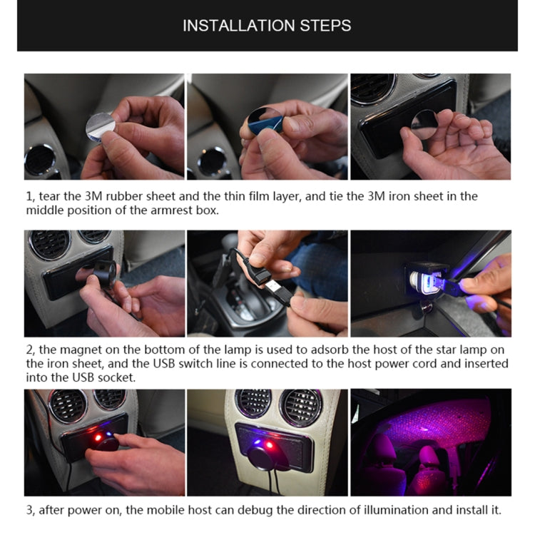 Car Roof Ceiling Decoration 5V Red Blue LED Star Night Lights Projector Atmosphere Galaxy Lamp - Atmosphere lights by PMC TechLife | Online Shopping South Africa | PMC TechLife | Buy Now Pay Later Mobicred