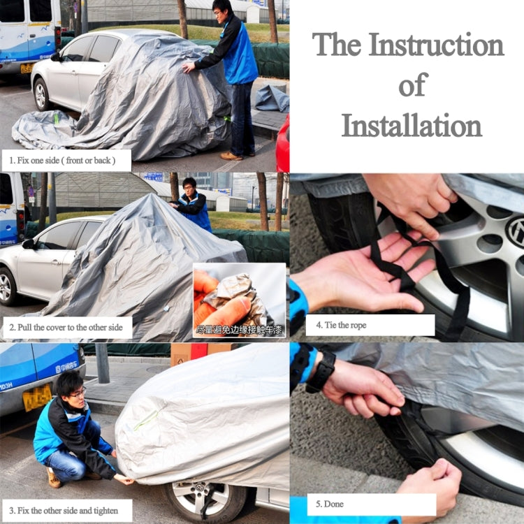 PVC Anti-Dust Sunproof Hatchback Car Cover with Warning Strips, Fits Cars up to 5.1m(199 inch) in Length - PE Material by PMC TechLife | Online Shopping South Africa | PMC TechLife | Buy Now Pay Later Mobicred