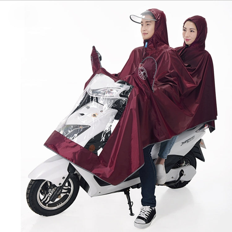 Universal Super Water-Resistant Dual Hooded Motorcycle Rain Poncho Coat Raincoat(Brown) - Raincoat by PMC Jewellery | Online Shopping South Africa | PMC Jewellery | Buy Now Pay Later Mobicred