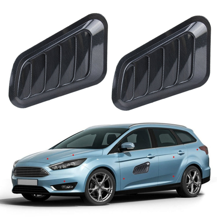 2 PCS Car Auto Carbon Fiber Texture Decorative Air Flow Intake Scoop Turbo Bonnet Vent Cover Hood - Decorative Sticker by PMC Jewellery | Online Shopping South Africa | PMC Jewellery | Buy Now Pay Later Mobicred