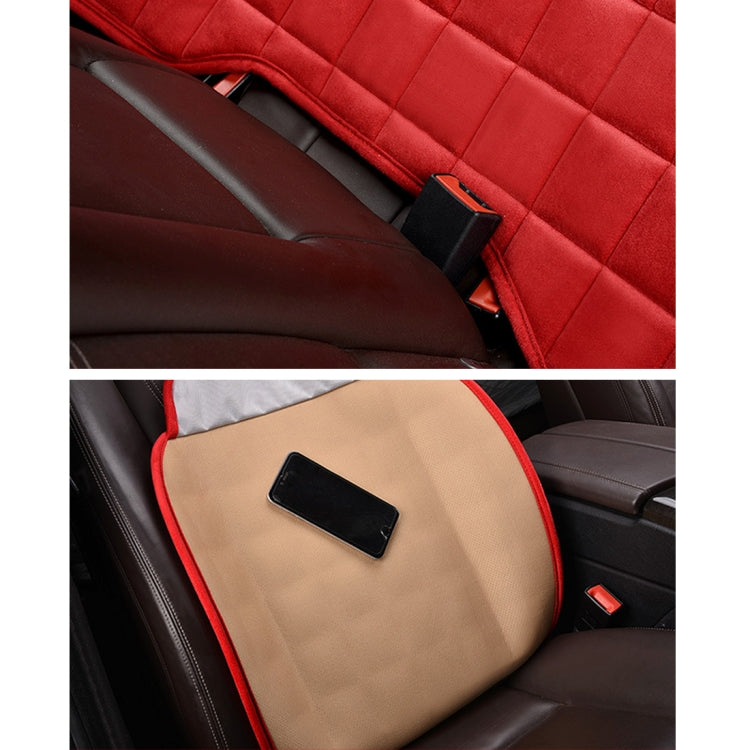 3 PCS / Set  Warm Car Seat Cover Cushion Five Seats Universal Two Front Row Seat Covers and One Back Row Seat Cover Car Non-slip Chair Pad Warm Car Mats No Back Plush Cushion(Khaki) - Seat Accessories by PMC TechLife | Online Shopping South Africa | PMC TechLife | Buy Now Pay Later Mobicred