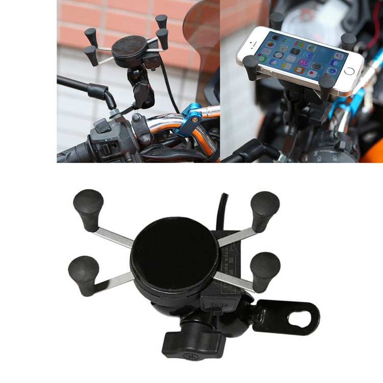 Universal 12V Motorcycle USB Phone Charger with Holder, Suitable for 3.5-6.5 inch Smartphones - Battery Charger by PMC TechLife | Online Shopping South Africa | PMC TechLife | Buy Now Pay Later Mobicred