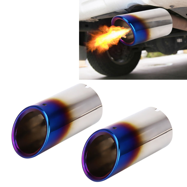 2 PCS Car Styling Stainless Steel Exhaust Tail Muffler Tip Pipe for VW Volkswagen 1.8T/2T Swept Volume, Audi A1/A3/A4L/Q3/Q5(Blue) - Exhaust Pipes by PMC TechLife | Online Shopping South Africa | PMC TechLife | Buy Now Pay Later Mobicred