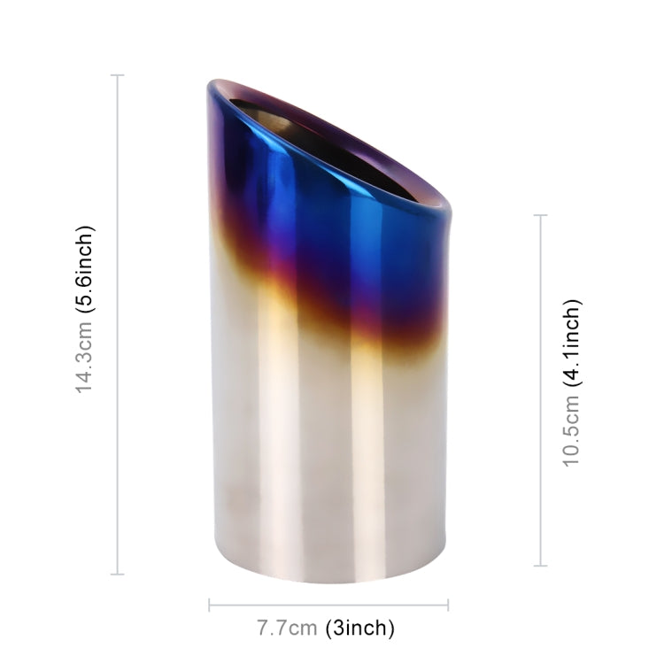 2 PCS Car Styling Stainless Steel Exhaust Tail Muffler Tip Pipe for VW Volkswagen 1.8T/2T Swept Volume, Audi A1/A3/A4L/Q3/Q5(Blue) - Exhaust Pipes by PMC TechLife | Online Shopping South Africa | PMC TechLife | Buy Now Pay Later Mobicred