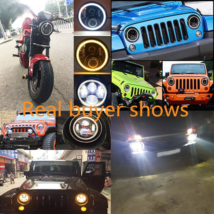 2 PCS 7 inch IP68 Waterproof 6500K 75W LED Headlight Hi/Lo Beam Driving Lamp for Jeep Wrangler JK TJ LJ - Work Lights by PMC TechLife | Online Shopping South Africa | PMC TechLife | Buy Now Pay Later Mobicred