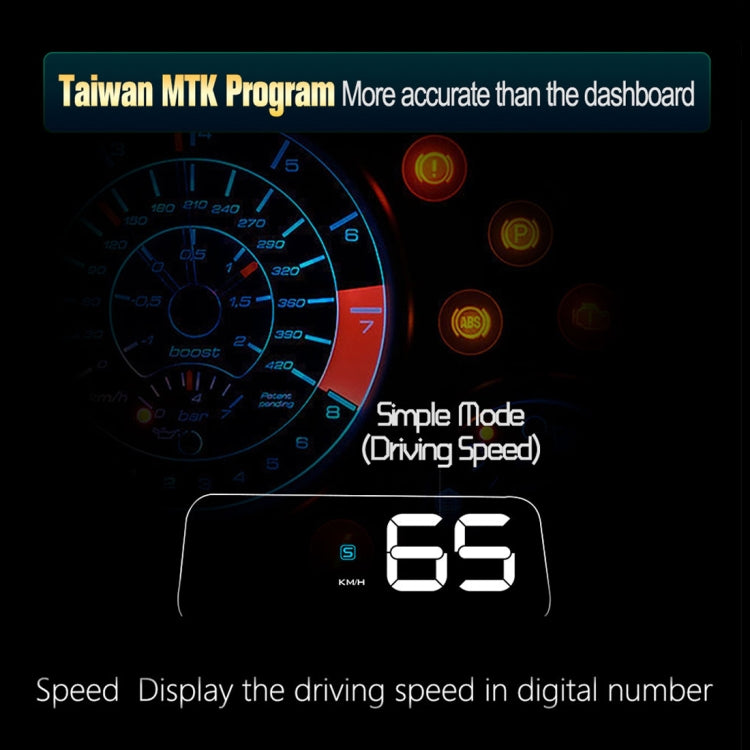 T900 Car GPS HUD Virtual HD Reflection Board Head-up Display, Speed & Driving Distance / Time Display, Over Speed & Voltage & Low Voltage Alarm, Fatigue Driving - Head Up Display System by PMC TechLife | Online Shopping South Africa | PMC TechLife | Buy Now Pay Later Mobicred