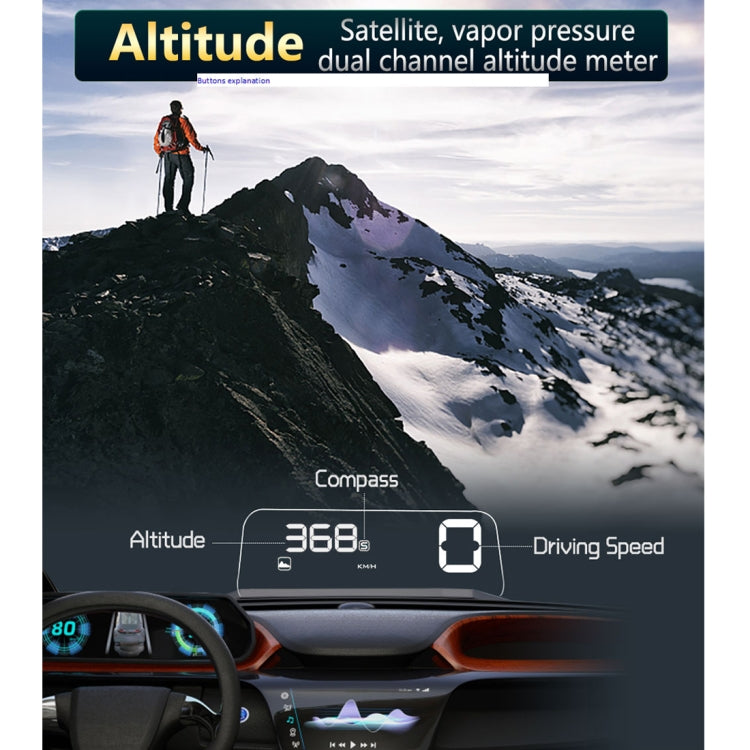 T900 Car GPS HUD Virtual HD Reflection Board Head-up Display, Speed & Driving Distance / Time Display, Over Speed & Voltage & Low Voltage Alarm, Fatigue Driving(White) - Head Up Display System by PMC TechLife | Online Shopping South Africa | PMC TechLife | Buy Now Pay Later Mobicred