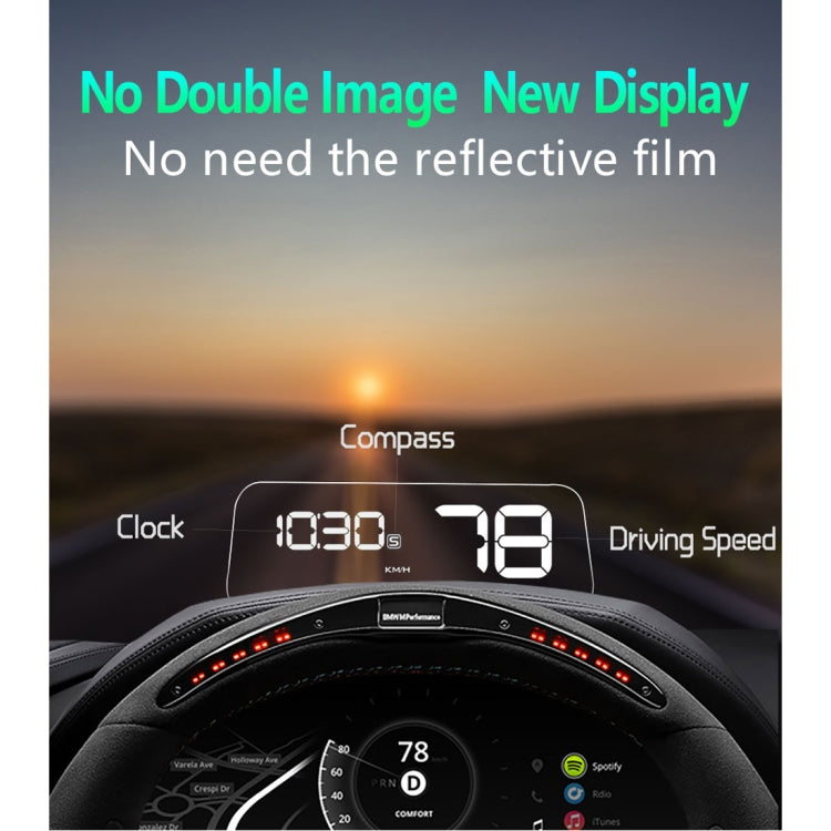 T900 Car GPS HUD Virtual HD Reflection Board Head-up Display, Speed & Driving Distance / Time Display, Over Speed & Voltage & Low Voltage Alarm, Fatigue Driving(White) - Head Up Display System by PMC TechLife | Online Shopping South Africa | PMC TechLife | Buy Now Pay Later Mobicred