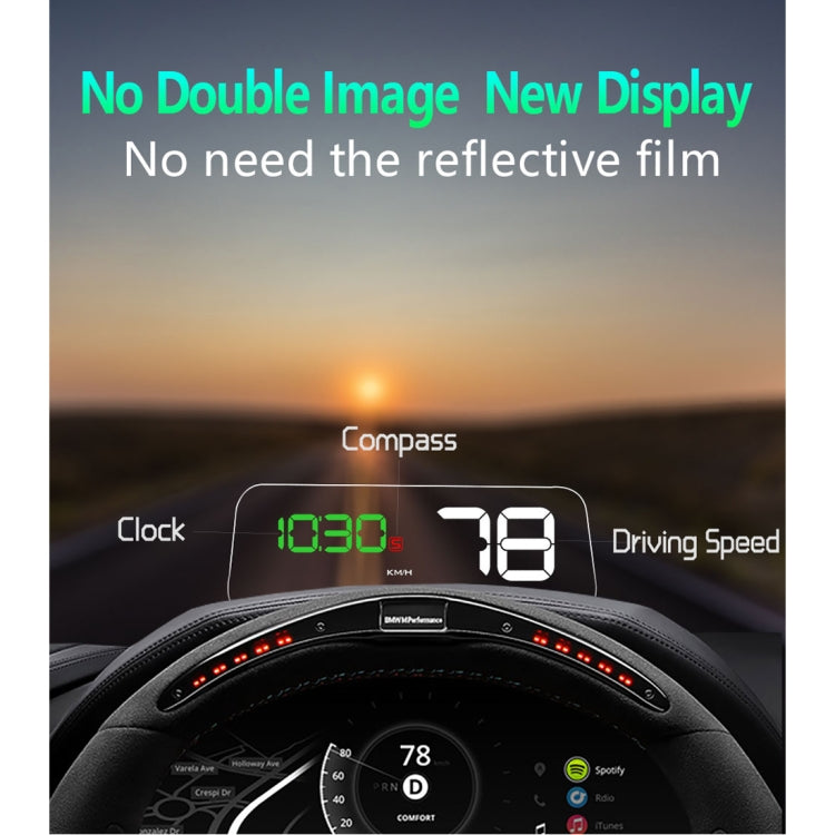 T900 Car GPS HUD Virtual HD Reflection Board Head-up Display, Speed & Driving Distance / Time Display, Over Speed & Voltage & Low Voltage Alarm, Fatigue Driving(Green) - Head Up Display System by PMC TechLife | Online Shopping South Africa | PMC TechLife | Buy Now Pay Later Mobicred