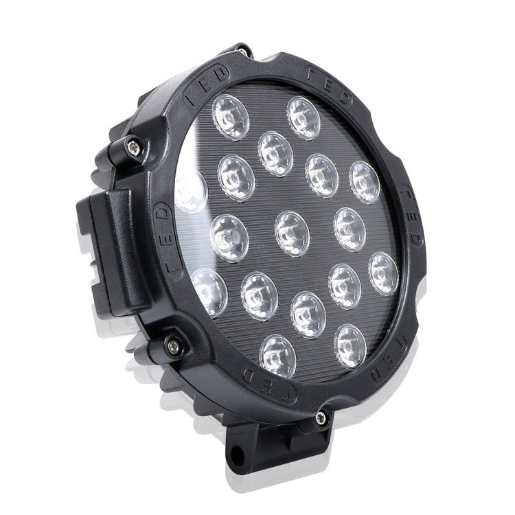 2 PCS 51W 3500LM 6500K White Light  17 LED Waterproof Car Boat Marine Work Lights Spotlight LED Bulbs, 30 Degrees Adjustable, DC 10-30V(Black) - Work Lights by PMC Jewellery | Online Shopping South Africa | PMC Jewellery | Buy Now Pay Later Mobicred