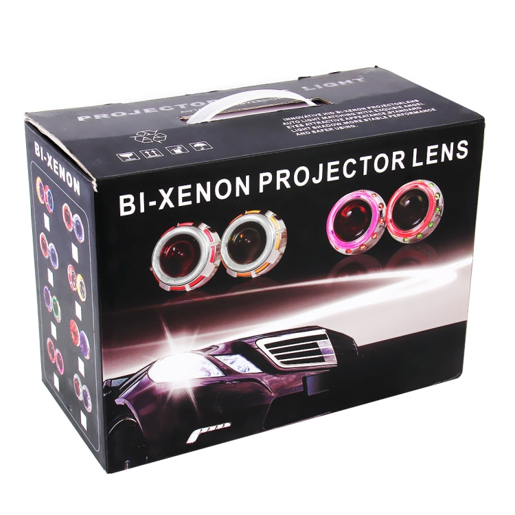 IPHCAR G262 H1 3.0 inch 12V Bi-Xenon Projector Lens Headlight with Exquisite Angle Eyes Decoration for Right Driving(Red) - Xenon Lights by PMC Jewellery | Online Shopping South Africa | PMC Jewellery | Buy Now Pay Later Mobicred