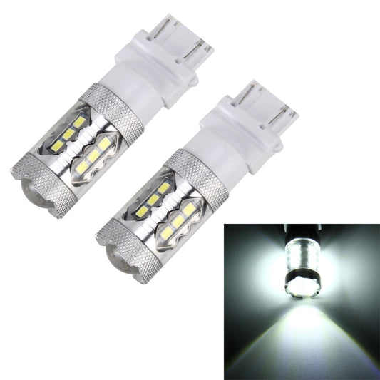 2 PCS T25 / 3156 5W 250LM 6000K Car Auto Turn Light Reversing Lights 16LEDs SMD-2835 Lamps, DC 12V(White Light) - Arrow Turn Lights by PMC Jewellery | Online Shopping South Africa | PMC Jewellery | Buy Now Pay Later Mobicred