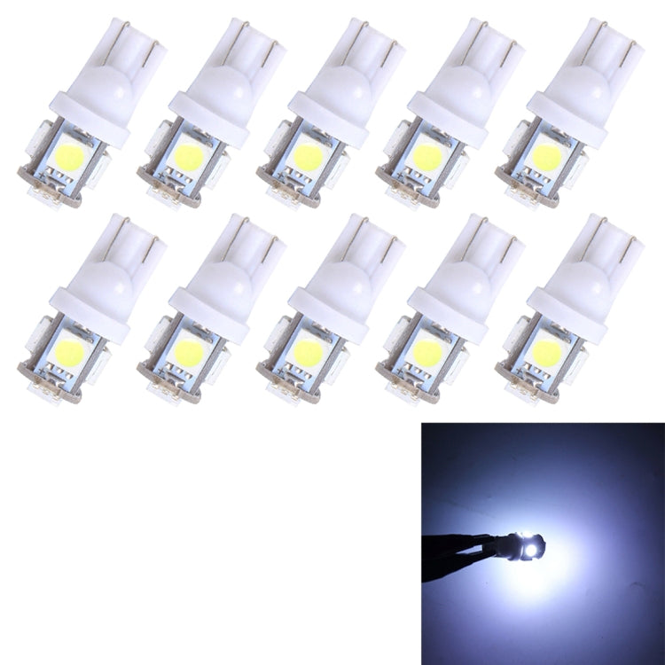 10PCS T10 3W 5500K SMD 5050 5 LED Car Clearance Lights Lamp, DC 12V(White Light) - Clearance Lights by PMC TechLife | Online Shopping South Africa | PMC TechLife | Buy Now Pay Later Mobicred