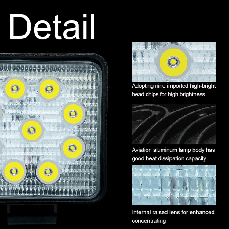 6.7W White Light Square-Shaped Waterproof Car Boat Marine Work Lights Spotlight LED Bulbs, DC 9-30V - Work Lights by PMC Jewellery | Online Shopping South Africa | PMC Jewellery | Buy Now Pay Later Mobicred